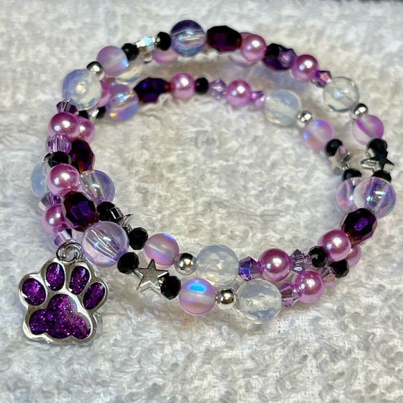 💜dog mom Memory wire cuff bracelet - Picture 3 of 9